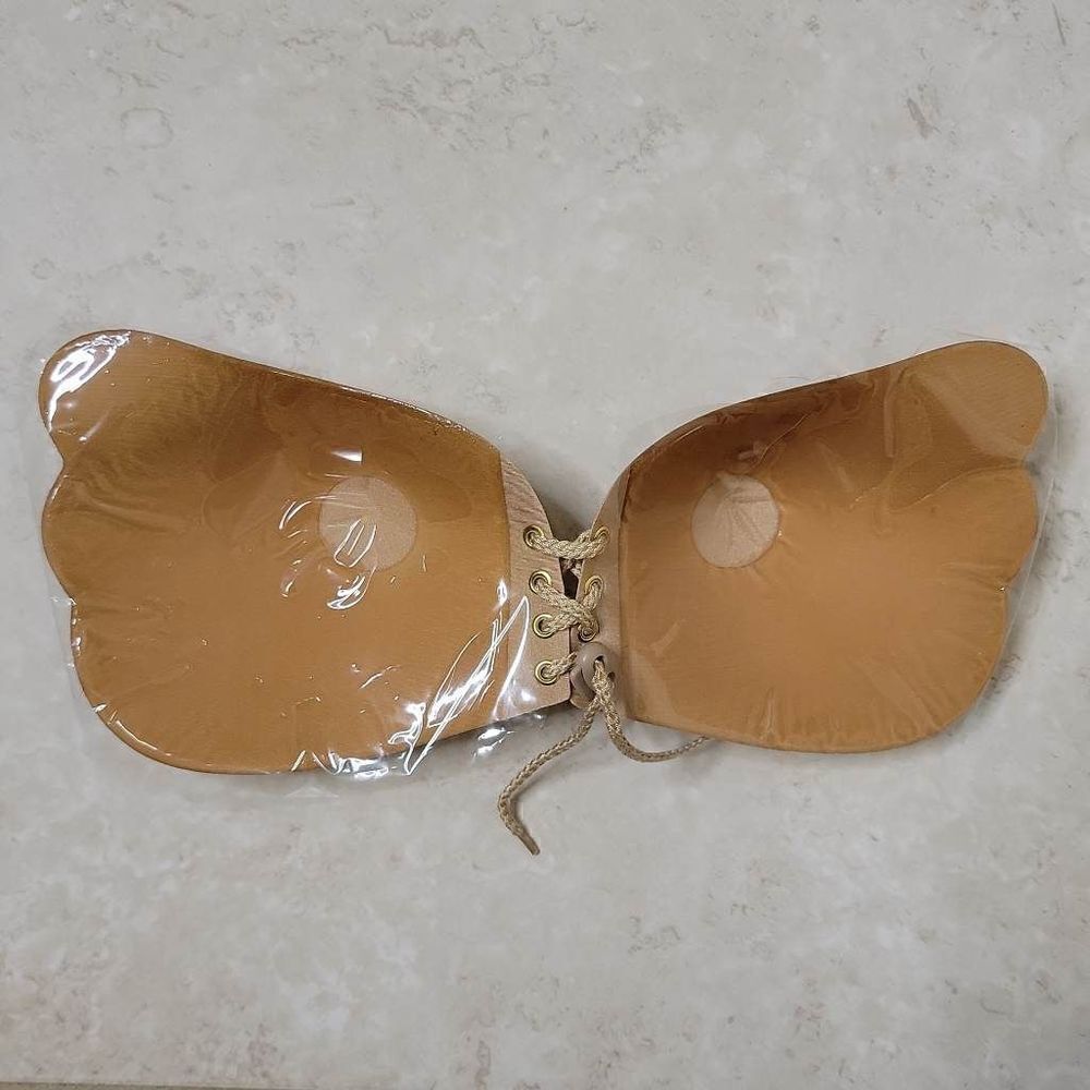 Self Adhesive Bra C Cup Backless Winged Goddess Nude - Picture 6 of 11